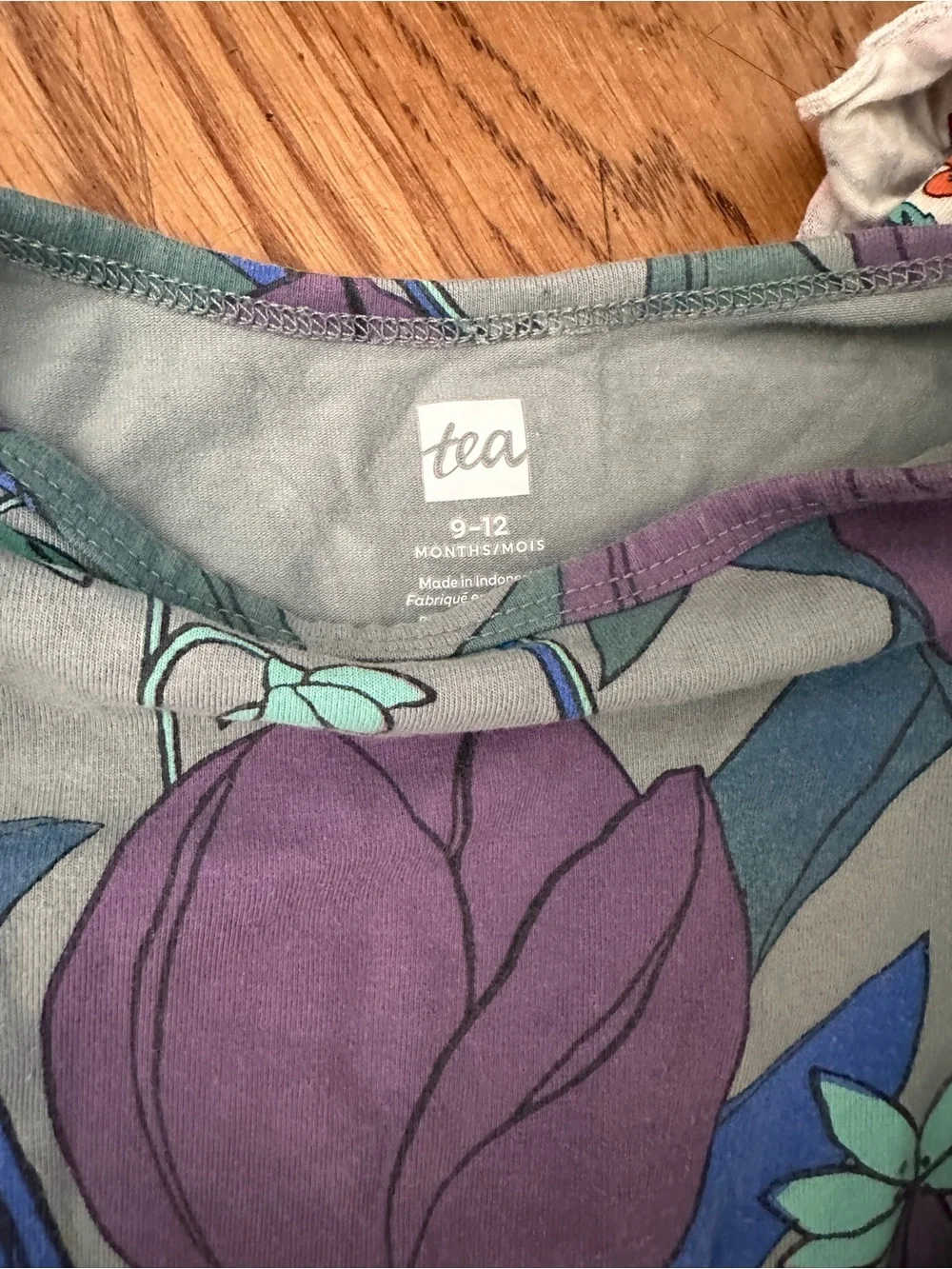 Set of 2 Tea Collection Girls Purple Tulip & White Floral One-Pieces 6-12 months
